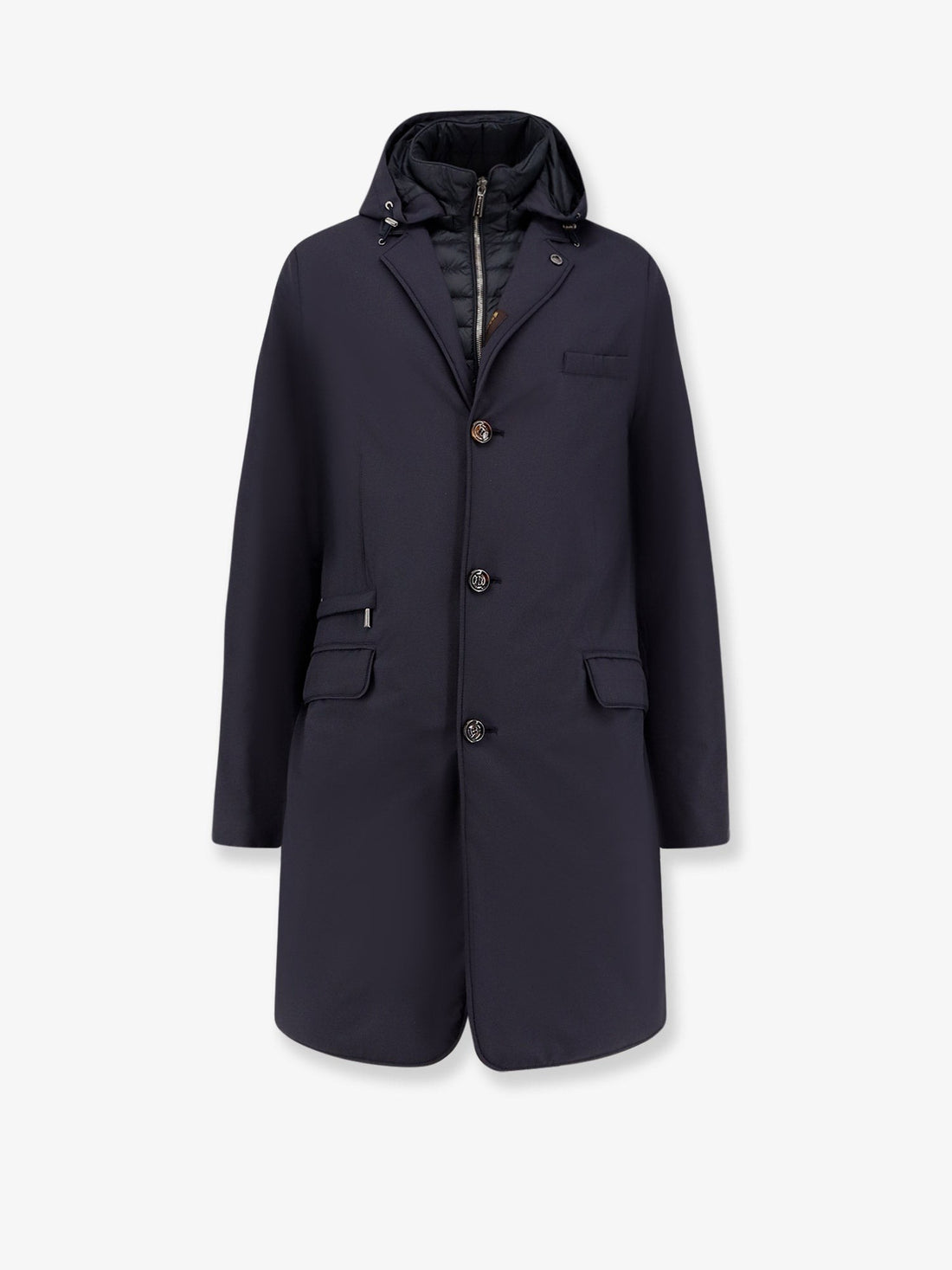 Moorer - Redon-Skt padded nylon long jacket Navy