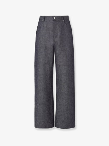 Fendi - 'FF Selleria' jeans relaxed-linen-cotton-and-silk-jeans