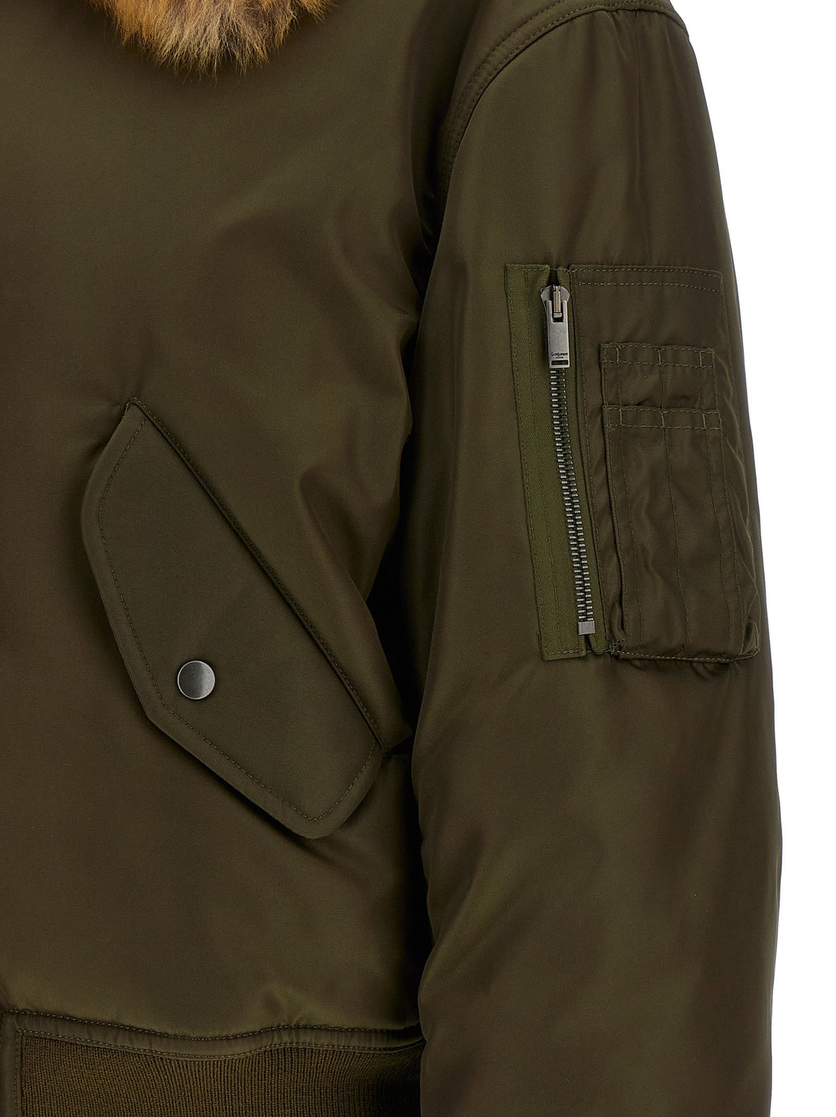 Saint Laurent - Removable shearling neck bomber jacket