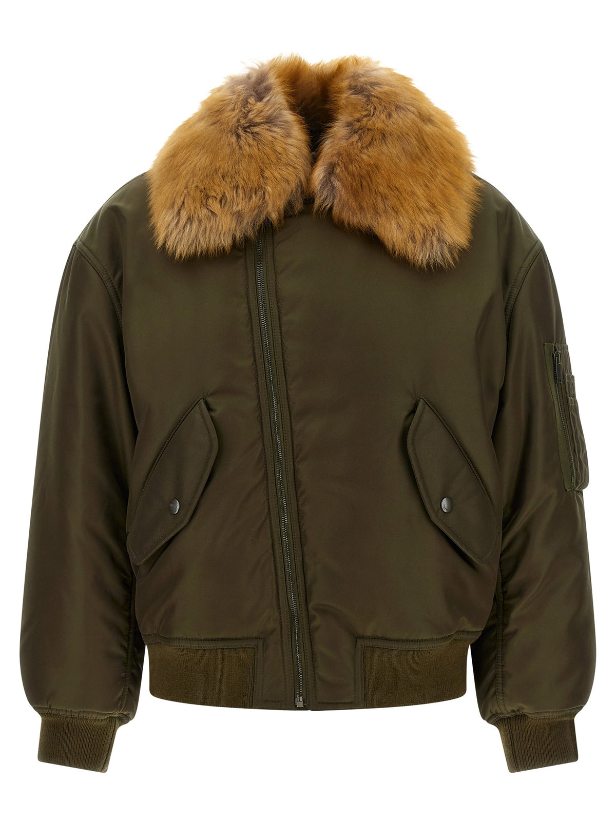 Saint Laurent - Removable shearling neck bomber jacket