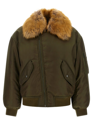 Saint Laurent - Removable shearling neck bomber jacket