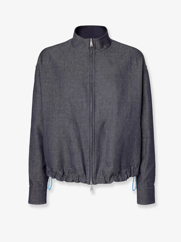 Fendi Reversible denim jacket with embroidered FF logo