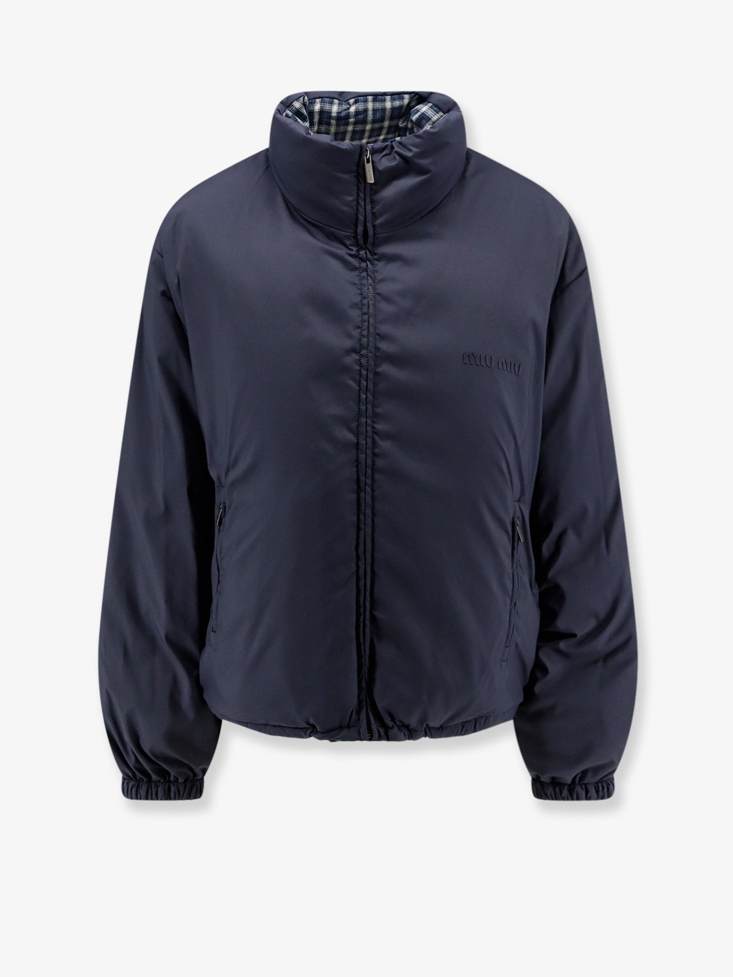 Miu Miu - Reversible madras flannel down jacket