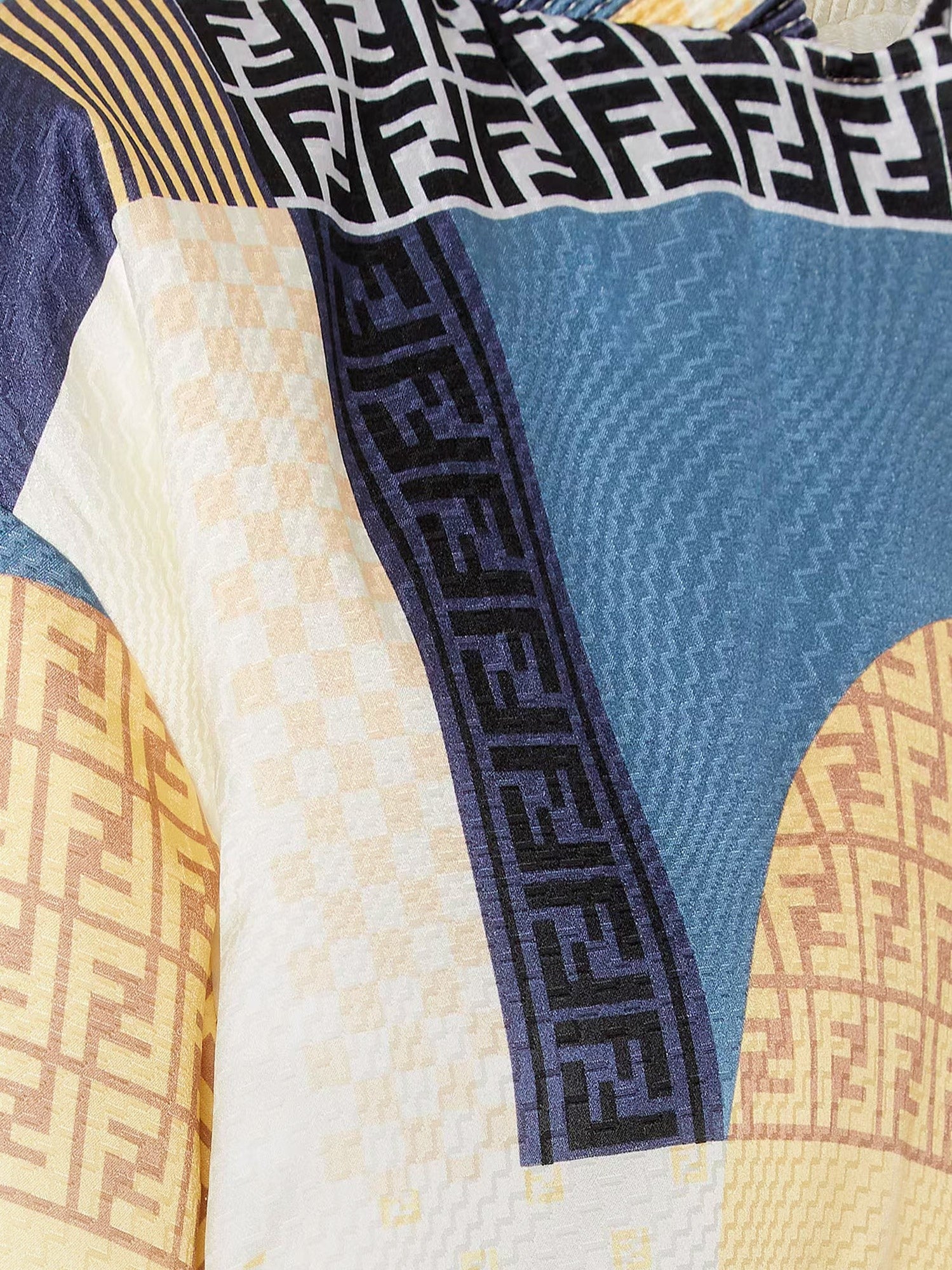 Reversible patchwork silk bomber