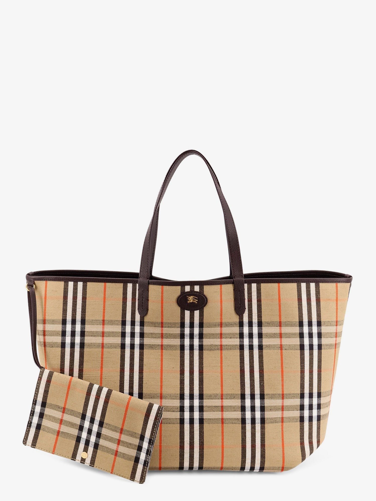 Reversible shopping bag with check pattern