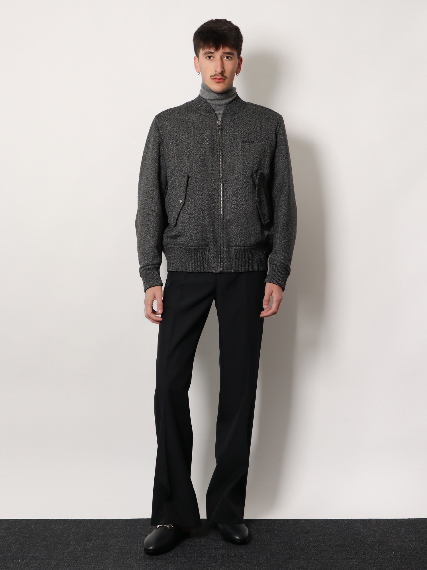 Reversible wool and nylon jacket