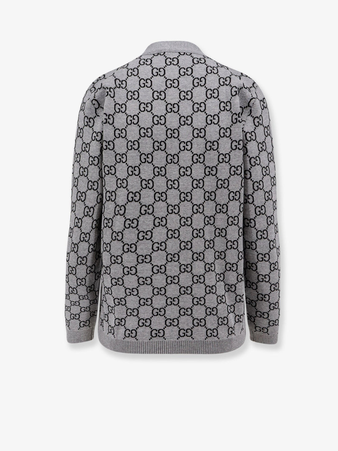 Reversible wool cardigan with GG motif