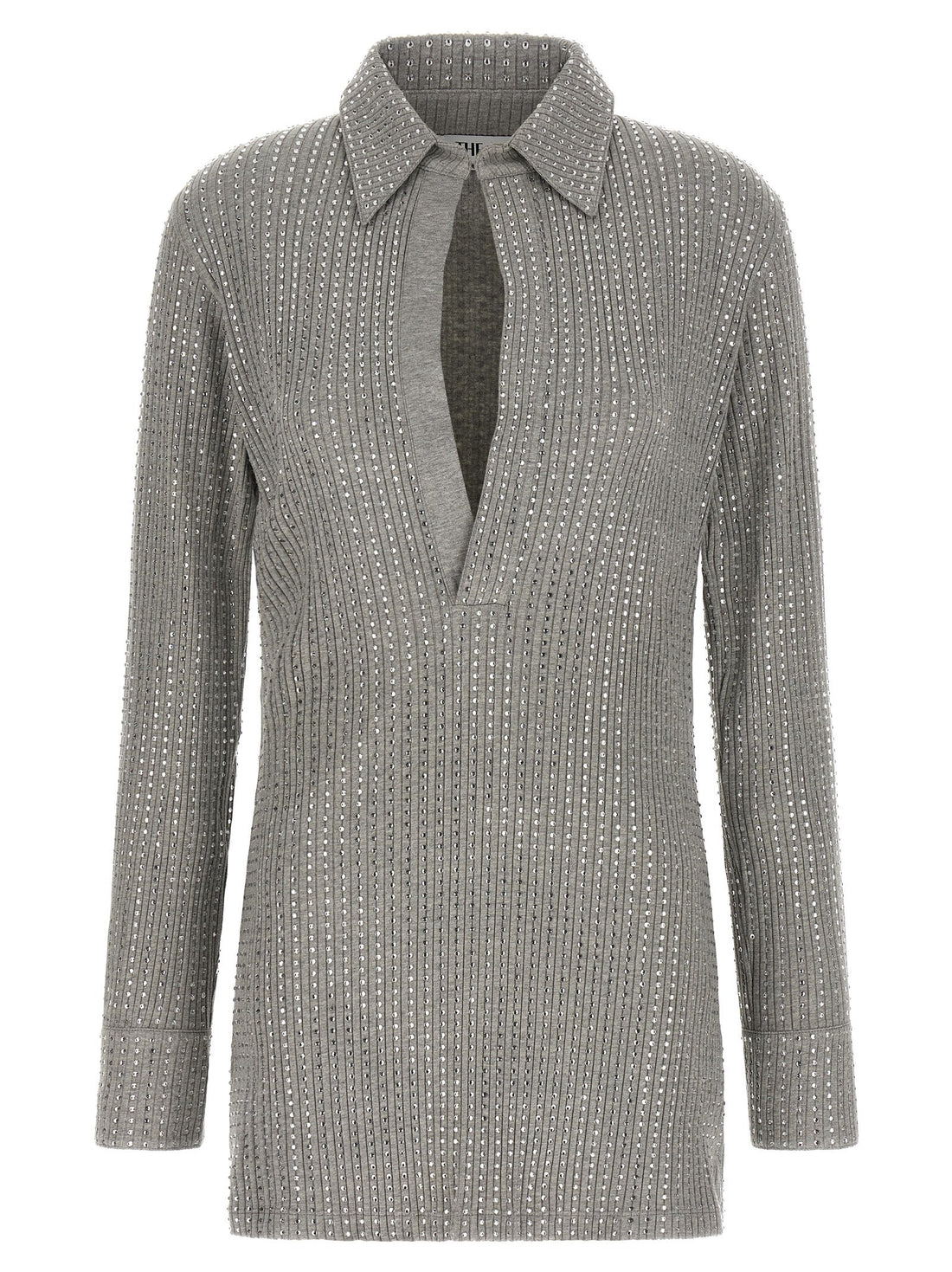 The Attico - Rhinestone dress gray 40 IT