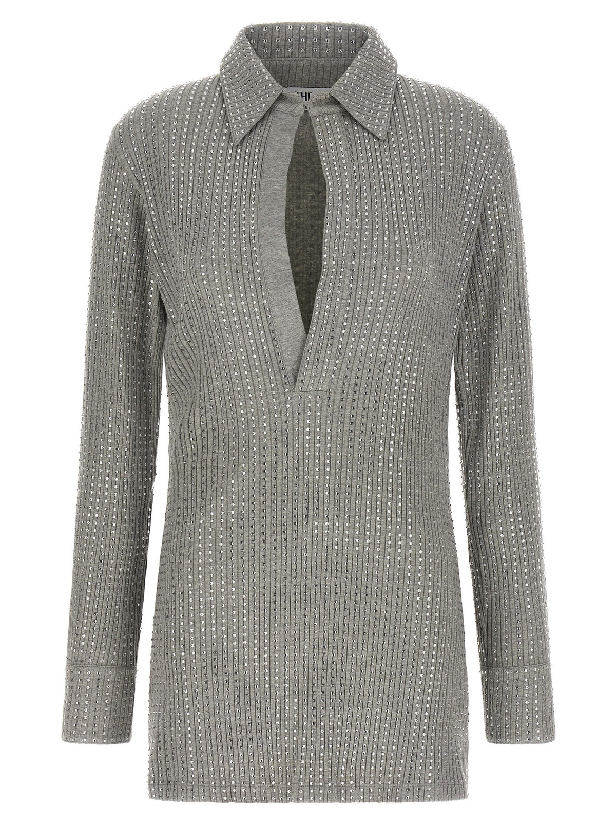 The Attico - Rhinestone dress gray 40 IT