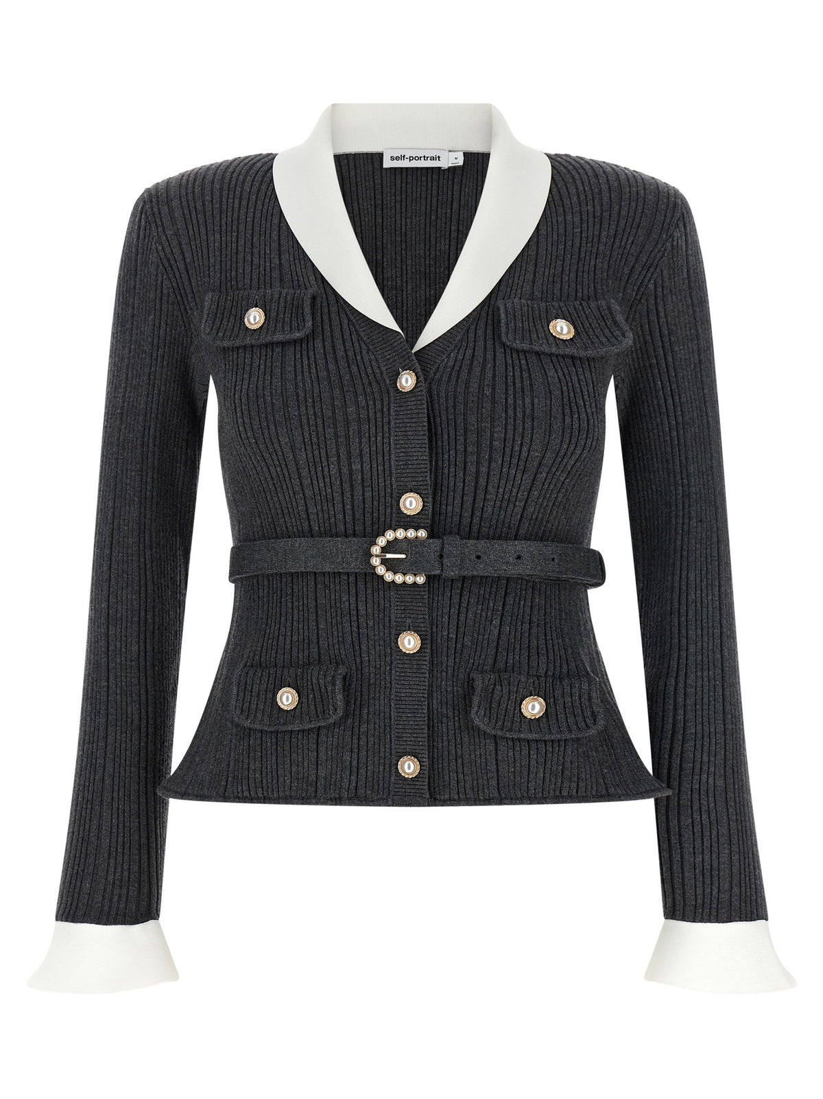 SELF-PORTRAIT - Ribbed cardigan