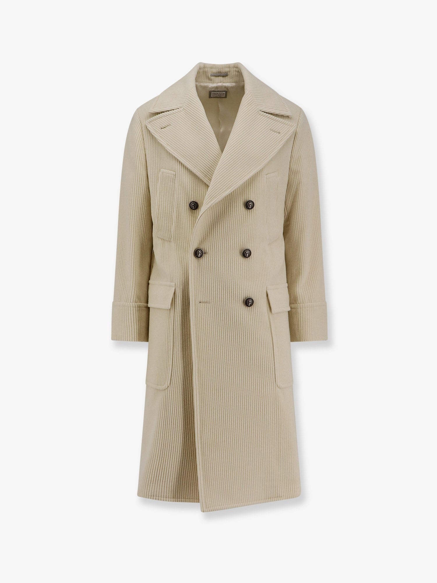 Ribbed cashmere coat