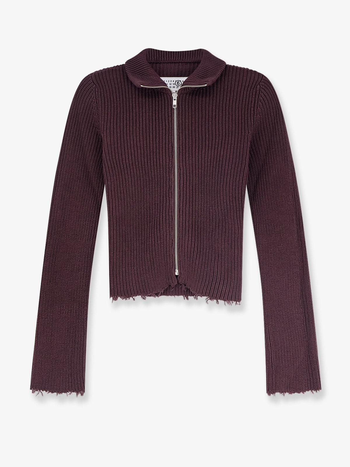 MM6 MAISON MARGIELA - Ribbed cotton cardigan Ciocolat