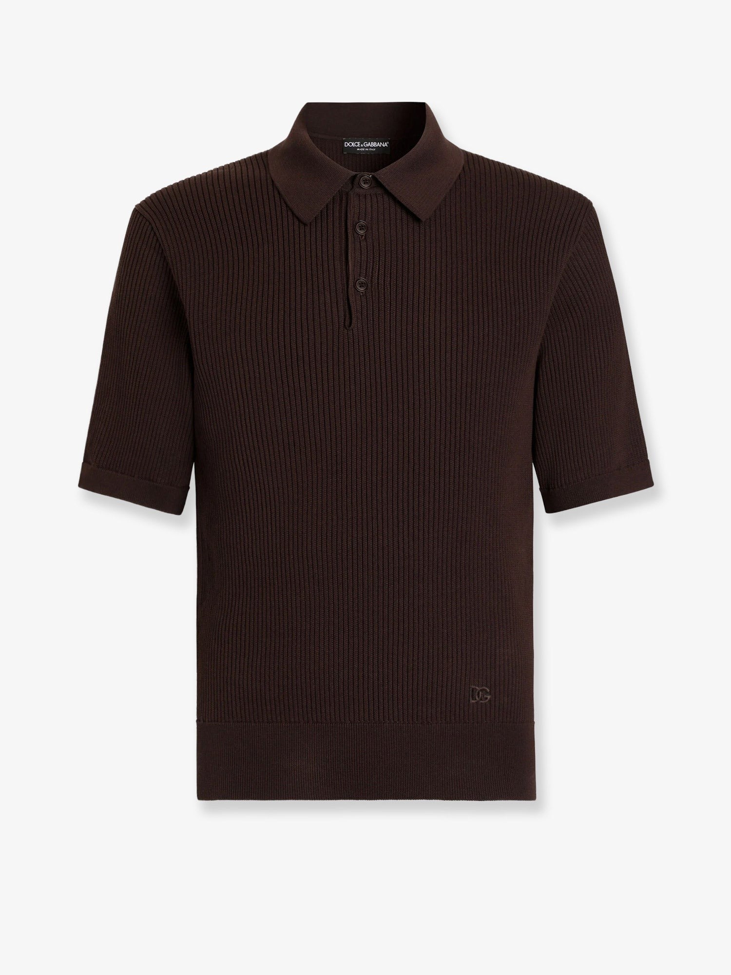 Dolce & Gabbana Ribbed cotton polo shirt
