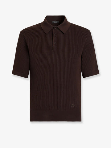 Dolce & Gabbana Ribbed cotton polo shirt