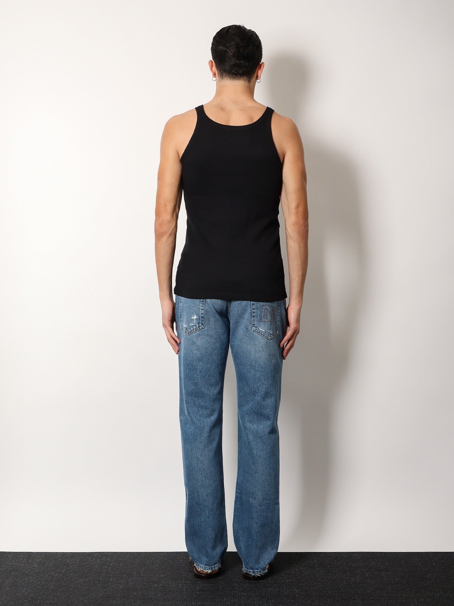 Ribbed cotton tank top