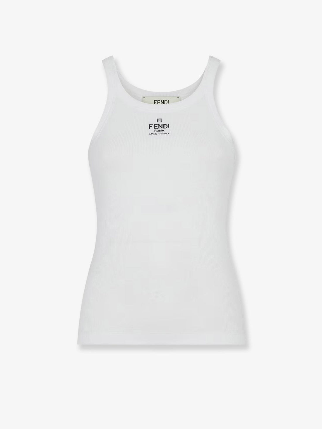 Fendi Ribbed cotton tank top