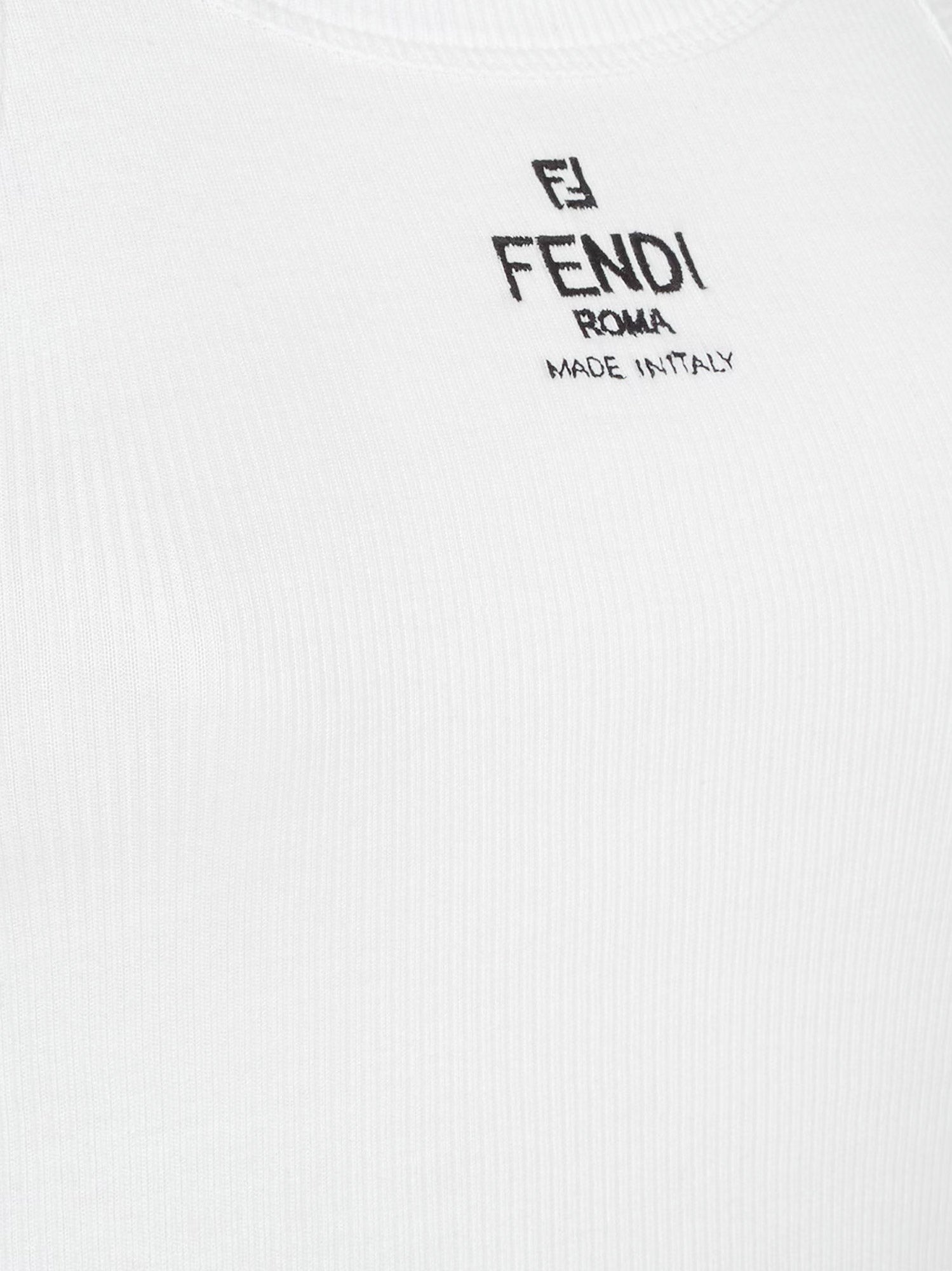 Fendi Fendi - Ribbed cotton tank top