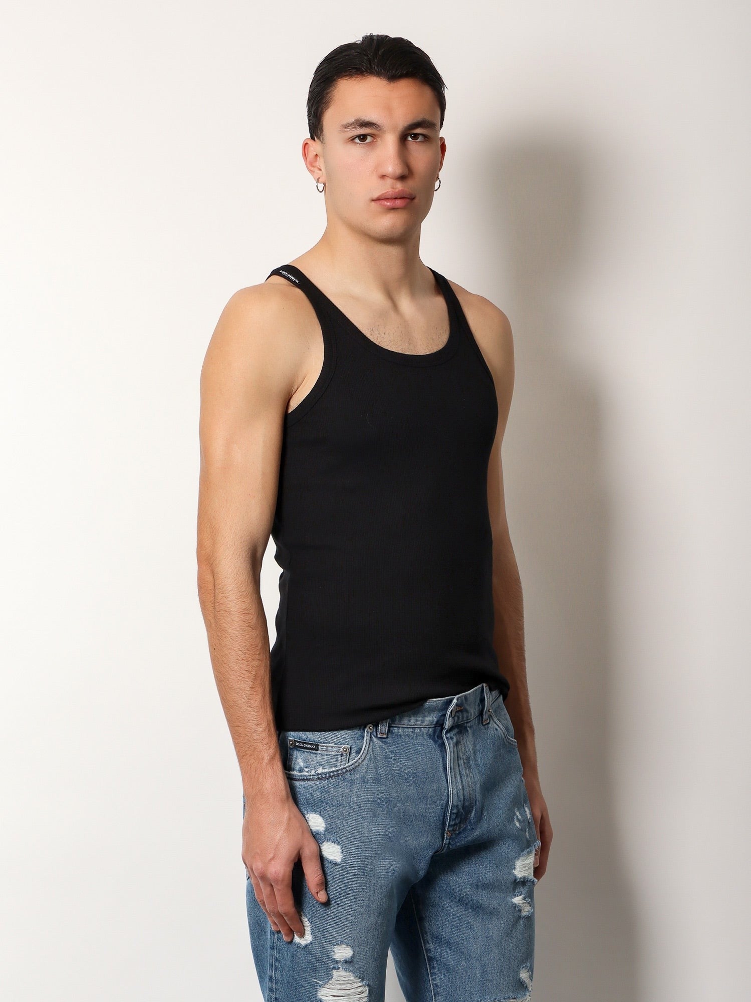 Ribbed cotton tank top