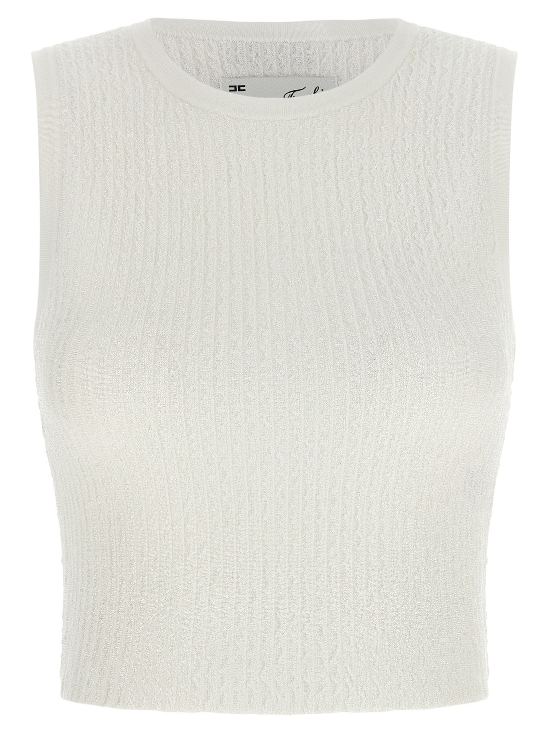 Elisabetta Franchi - Ribbed crop top White