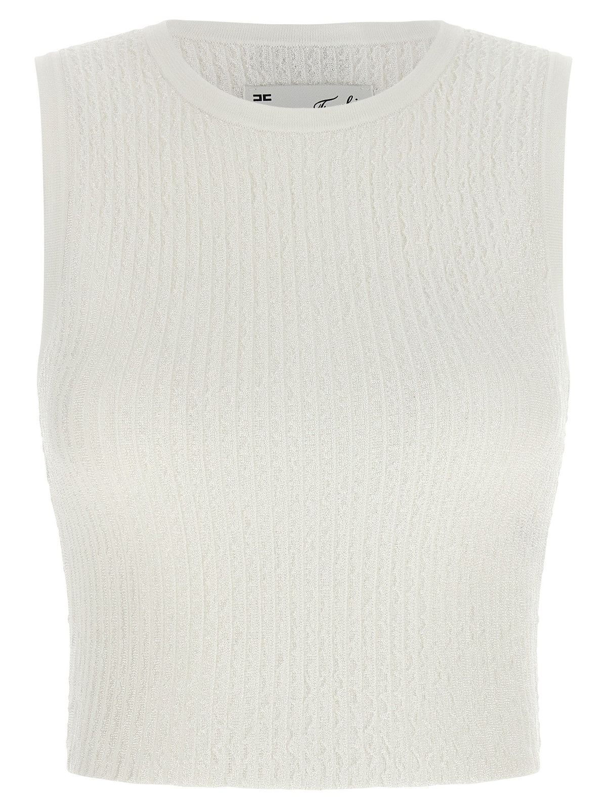 Elisabetta Franchi - Ribbed crop top White
