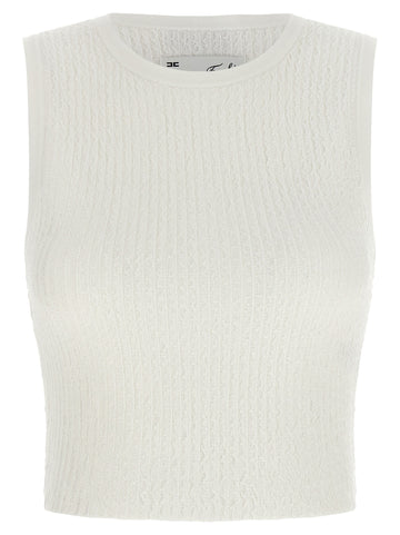 Elisabetta Franchi - Ribbed crop top White