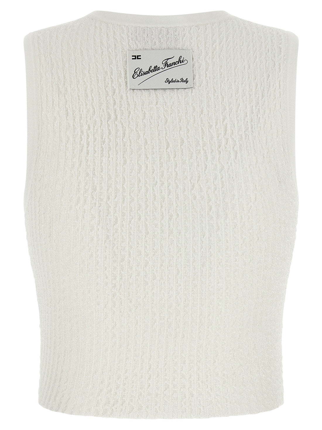 Elisabetta Franchi - Ribbed crop top White