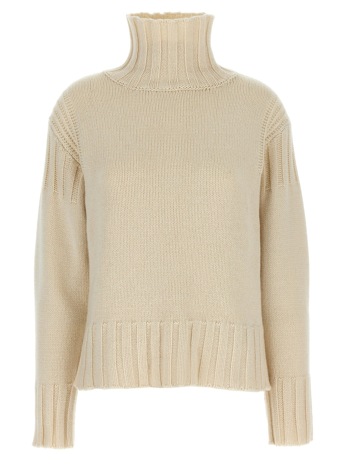 JIL SANDER - Ribbed detail sweater White