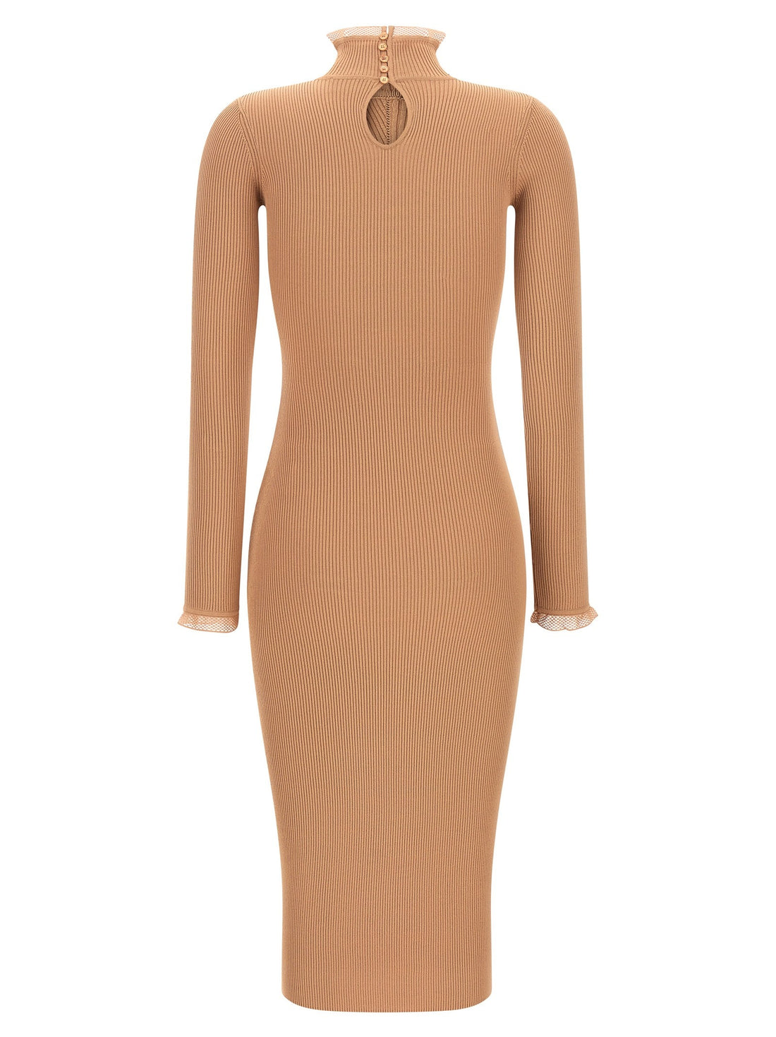Elisabetta Franchi - Ribbed knit dress beige 40 IT
