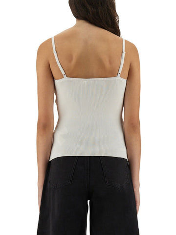 RIBBED KNIT TOP WITH LACE