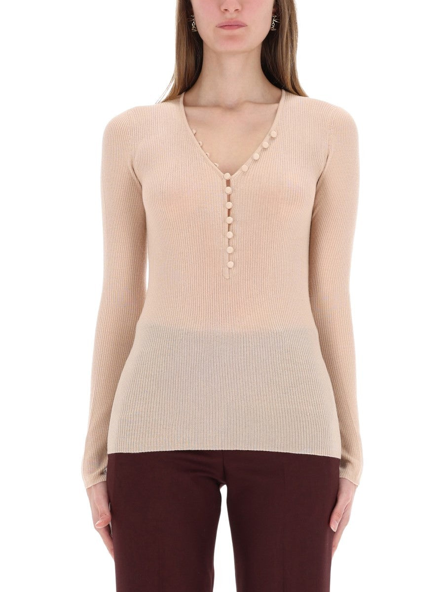 CHLOÉ CHLOÉ - RIBBED KNIT WITH BUTTONS