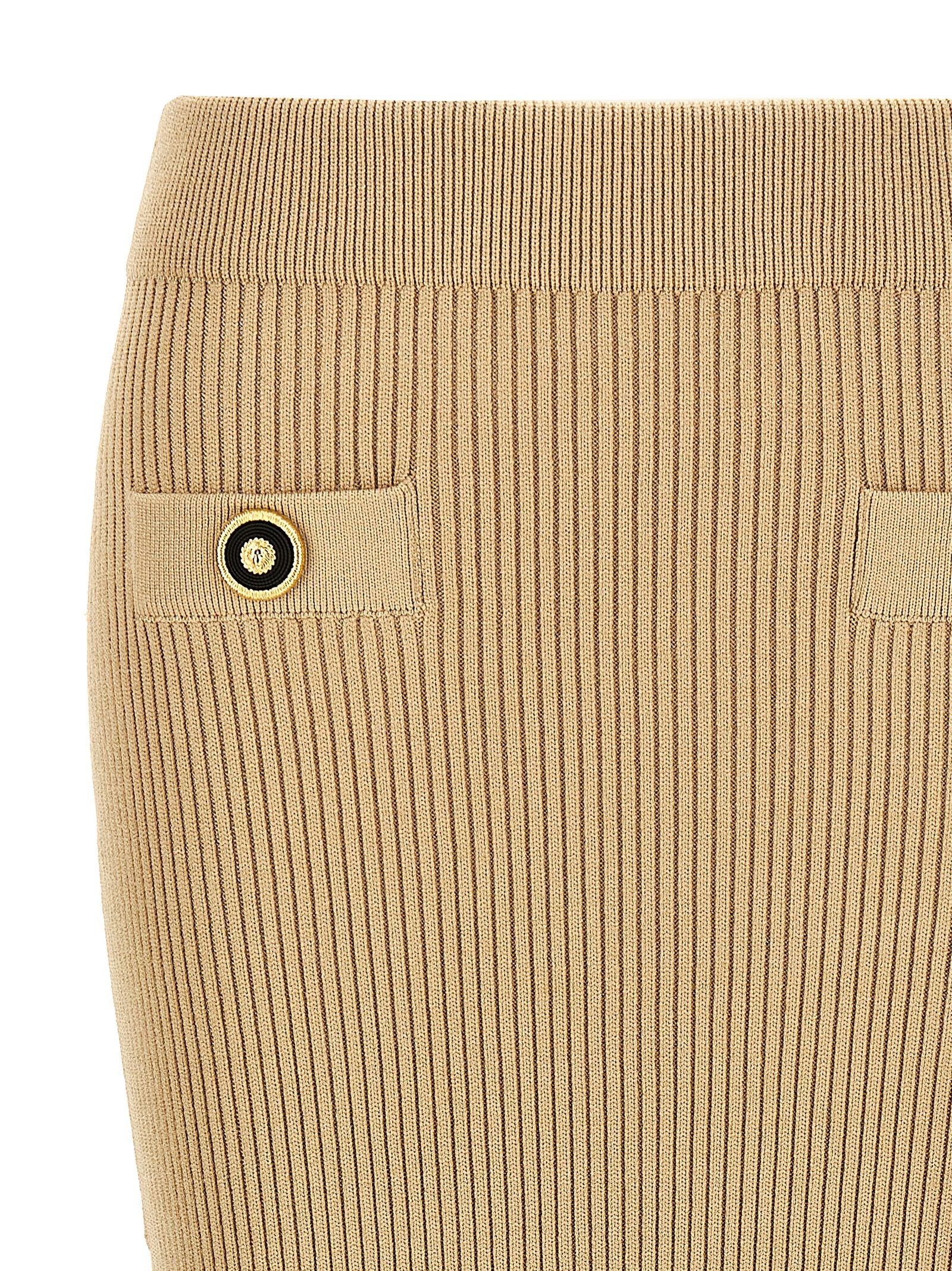Balmain - Ribbed midi skirt