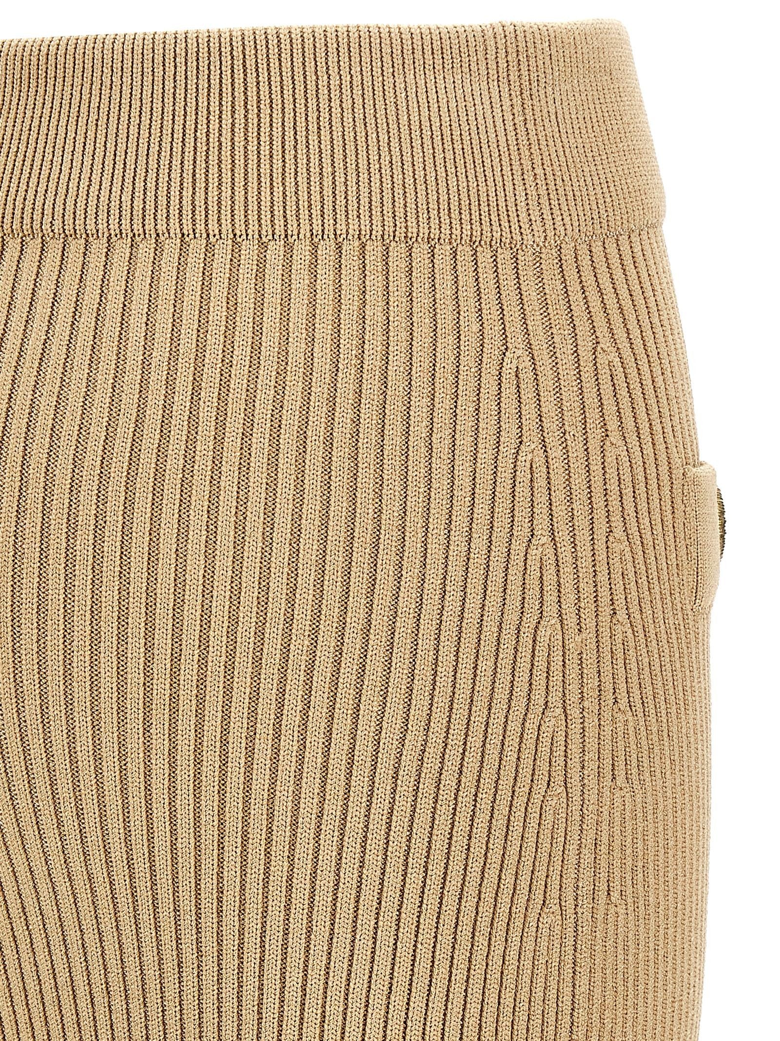Balmain - Ribbed midi skirt
