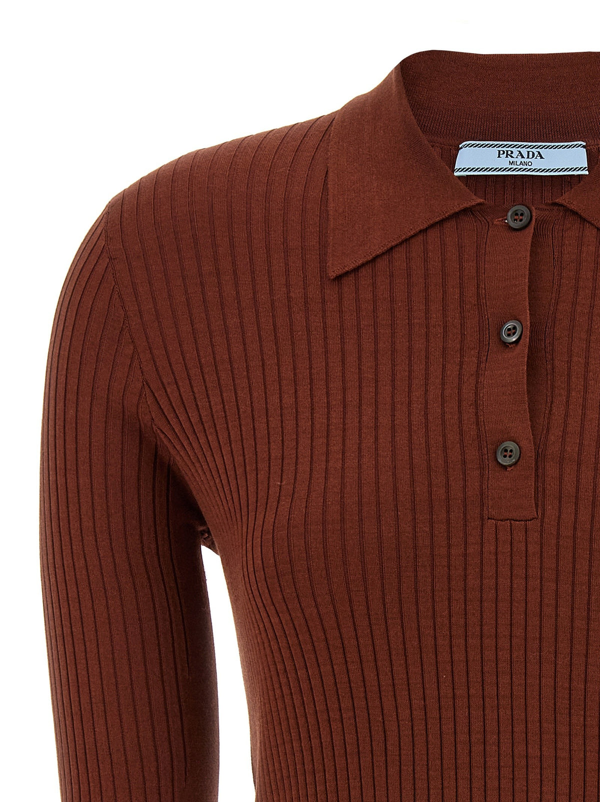 PRADA - Ribbed polo shirt
