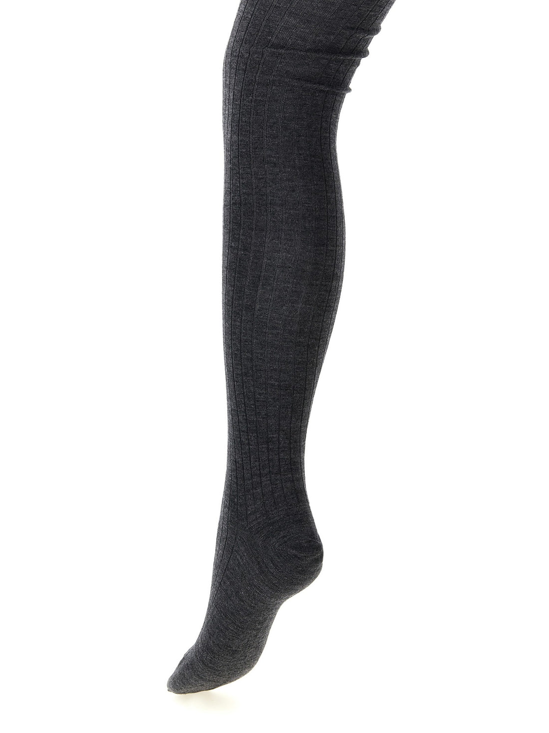 JIL SANDER - Ribbed tights gray