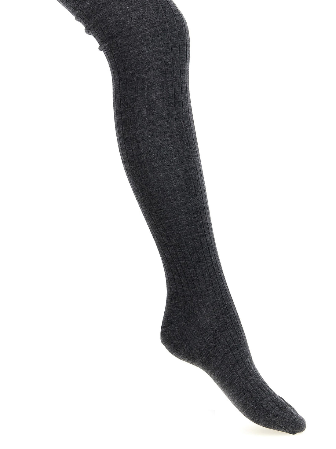 JIL SANDER - Ribbed tights gray