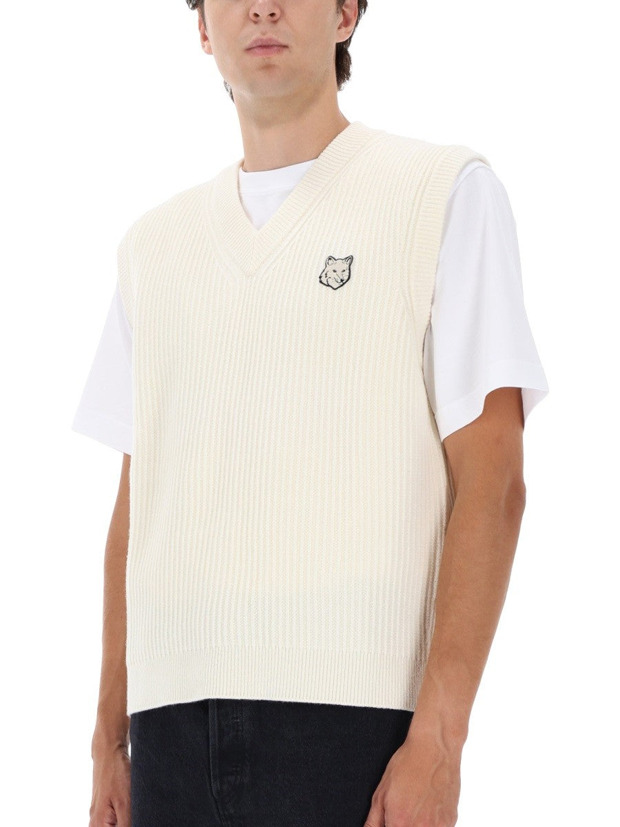 RIBBED VEST WITH FOX PATCH
