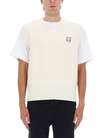 RIBBED VEST WITH FOX PATCH