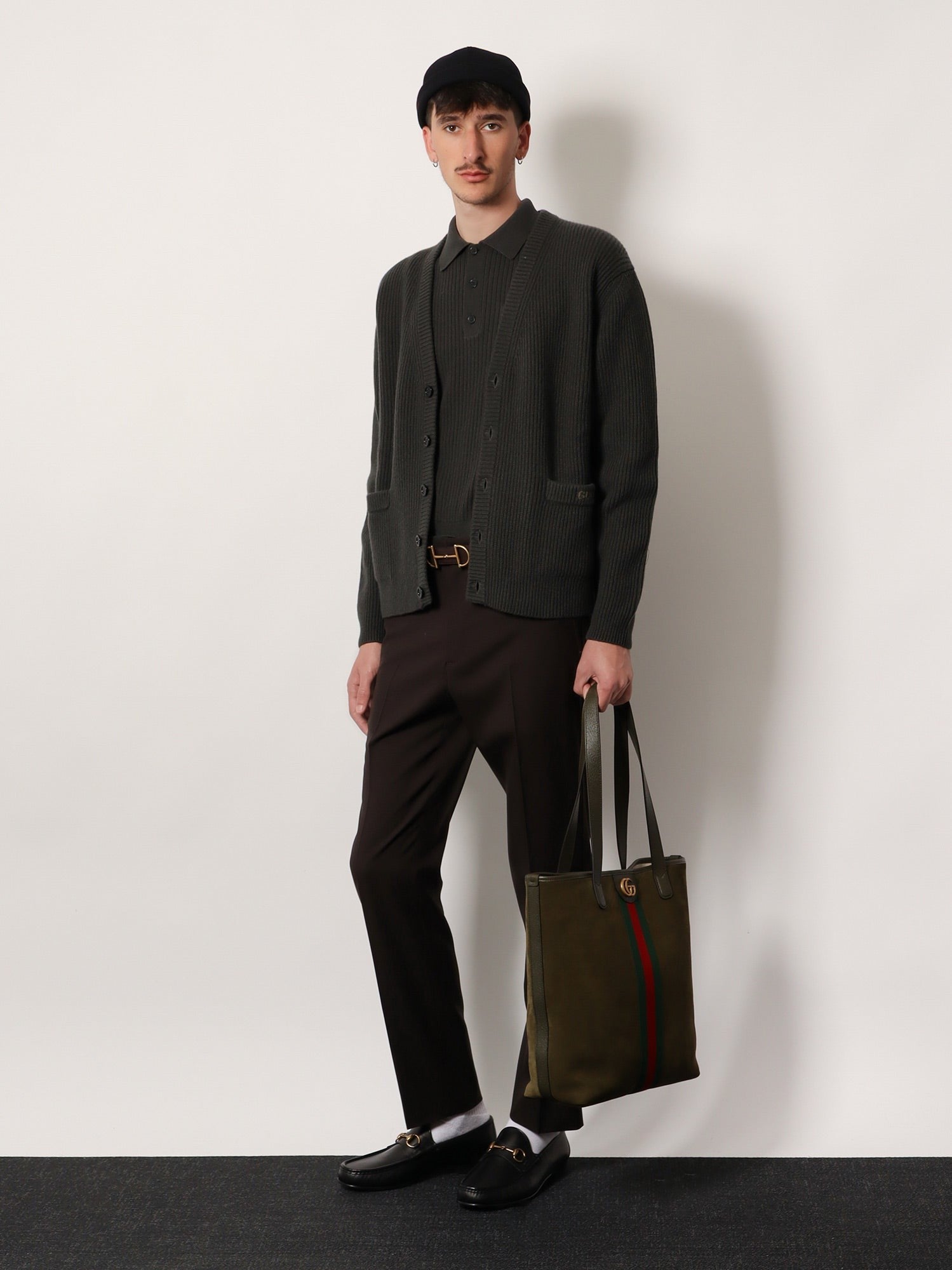 Ribbed wool and cashmere cardigan