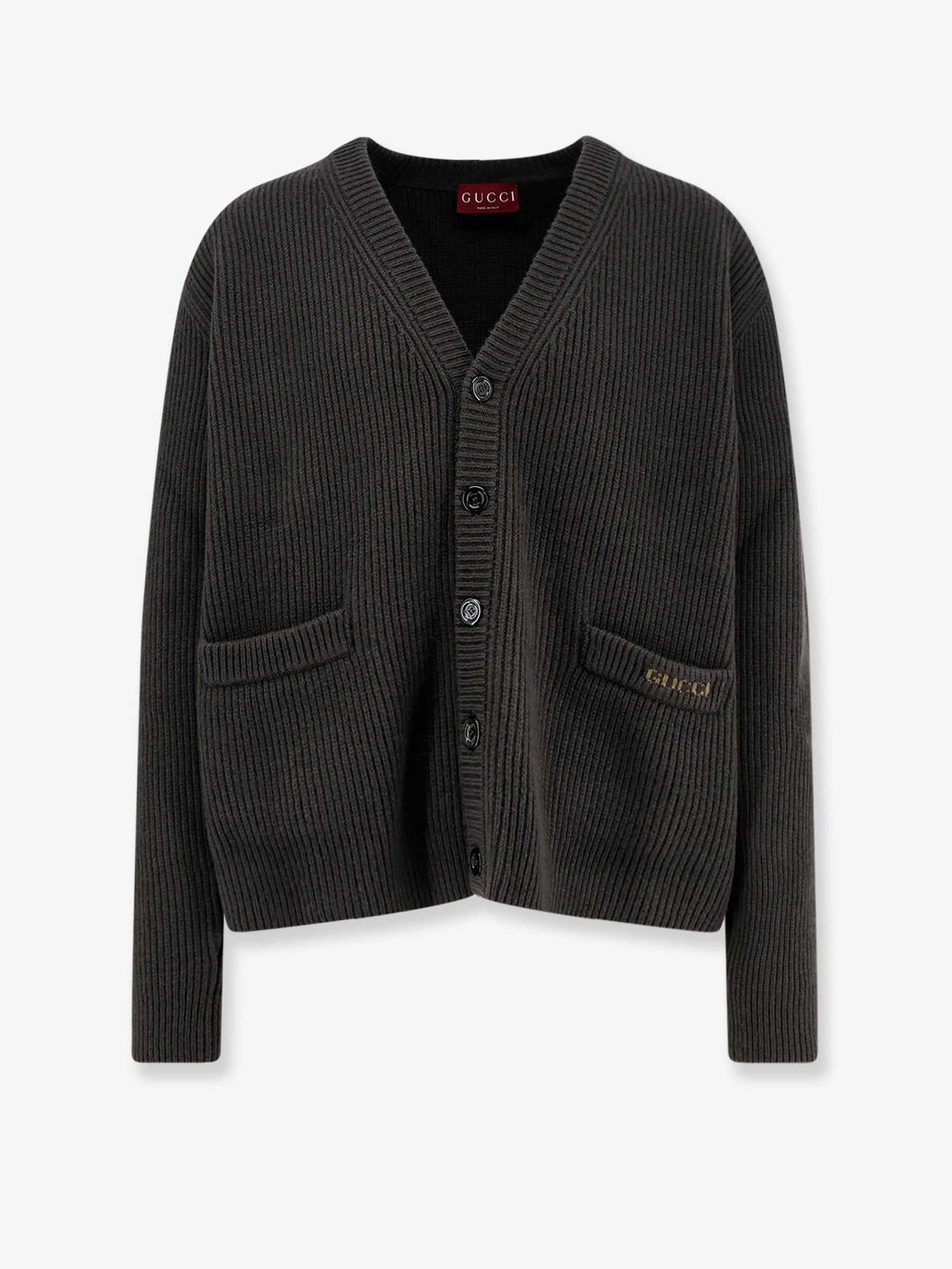 Ribbed wool and cashmere cardigan