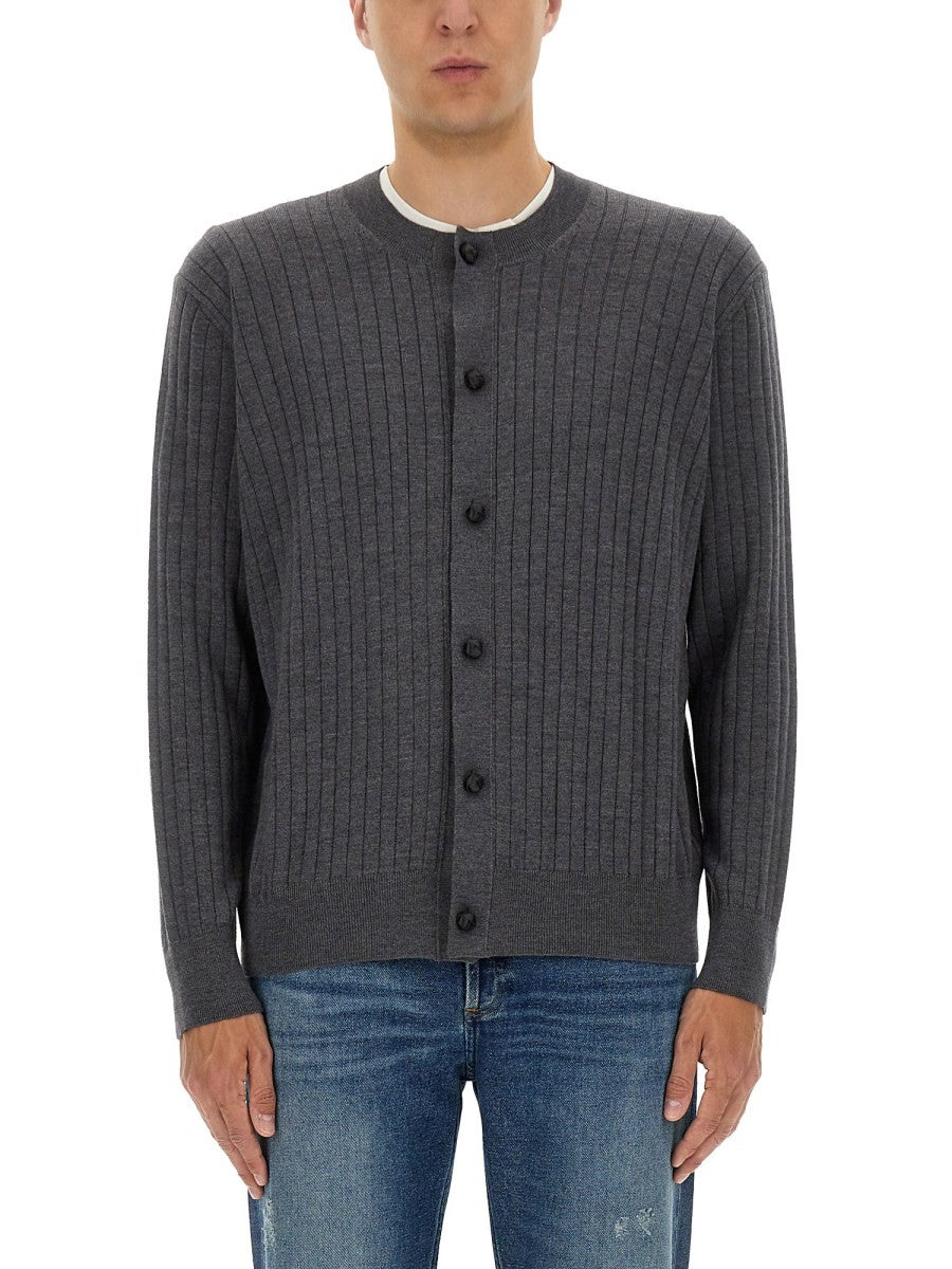 RIBBED WOOL CARDIGAN