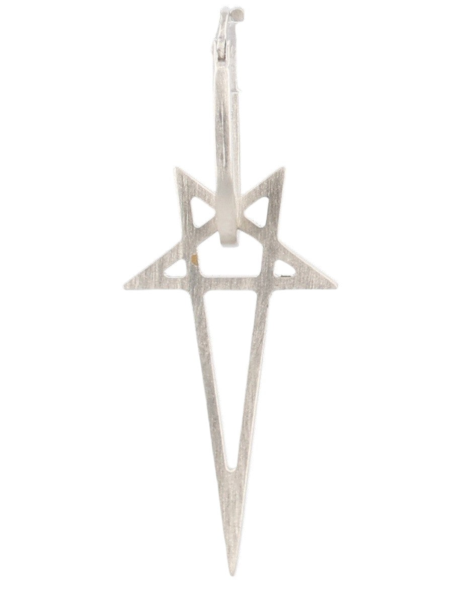 RICK OWENS - Pentagram Unisex Earring rick-owens-pentagram-unisex-earring-silver-front-jpg