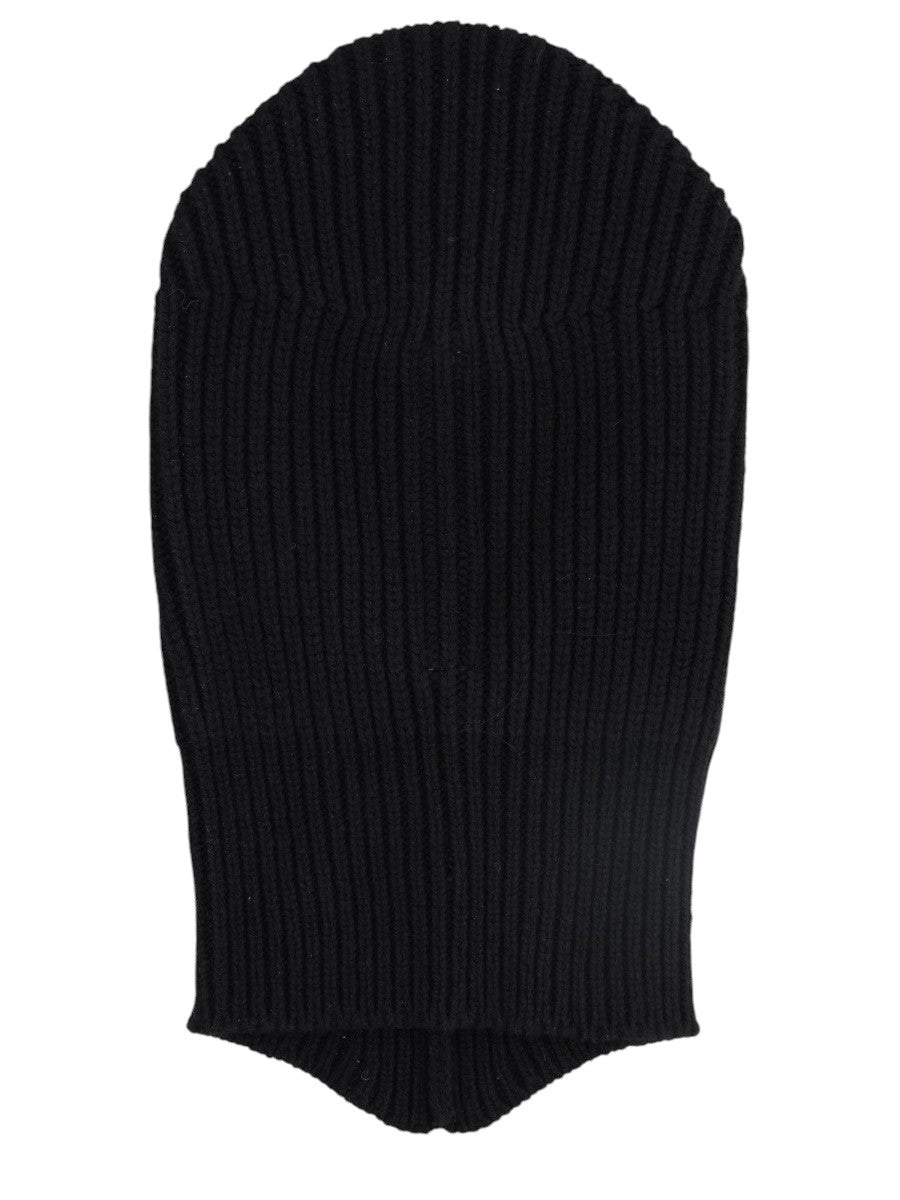 RICK OWENS - Porterville Ribbed Knit Balaclava rick-owens-porterville-ribbed-knit-balaclava-black-front-jpg