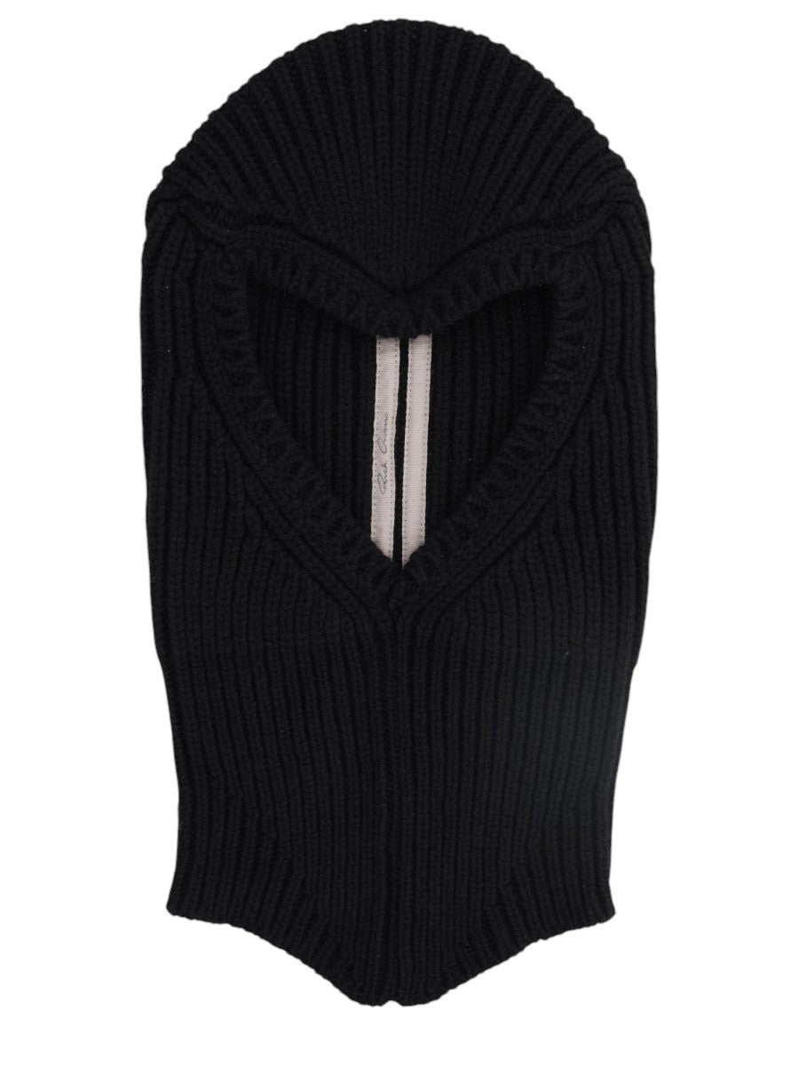 RICK OWENS - Porterville Ribbed Knit Balaclava rick-owens-porterville-ribbed-knit-balaclava-black-front-jpg