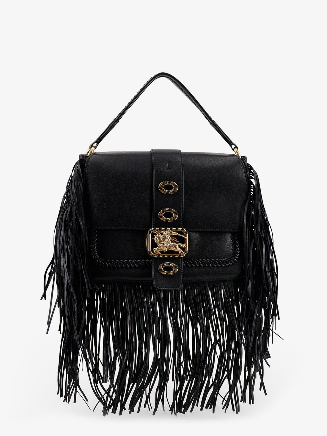 Burberry Rider leather shoulder bag with fringed edges