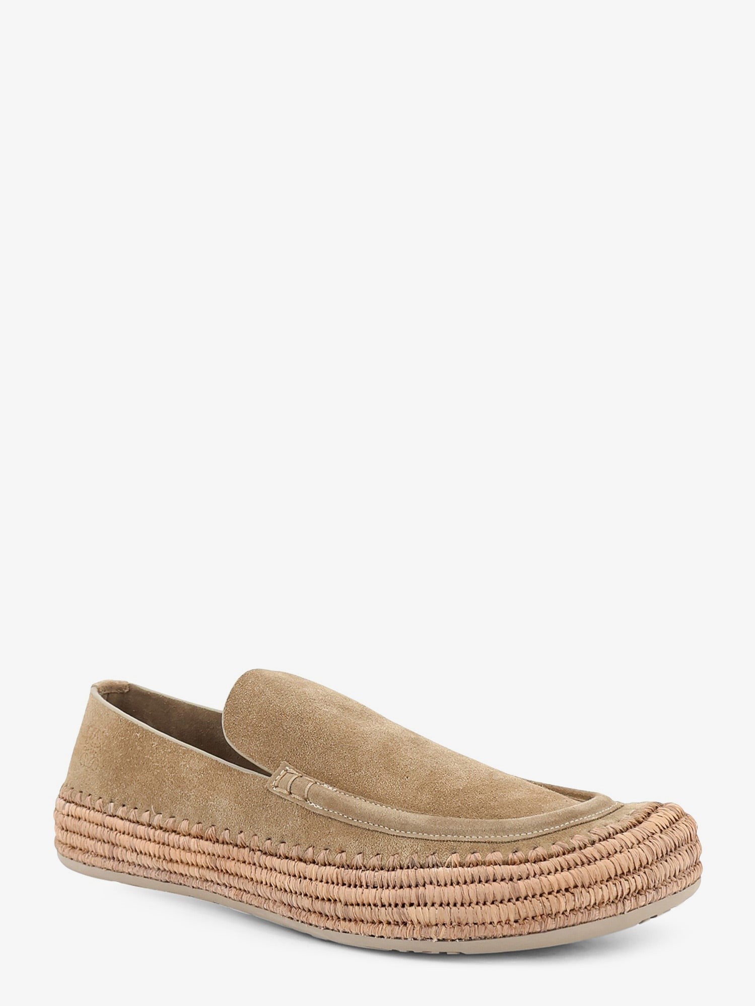 LOEWE - Rio suede and raffia loafers