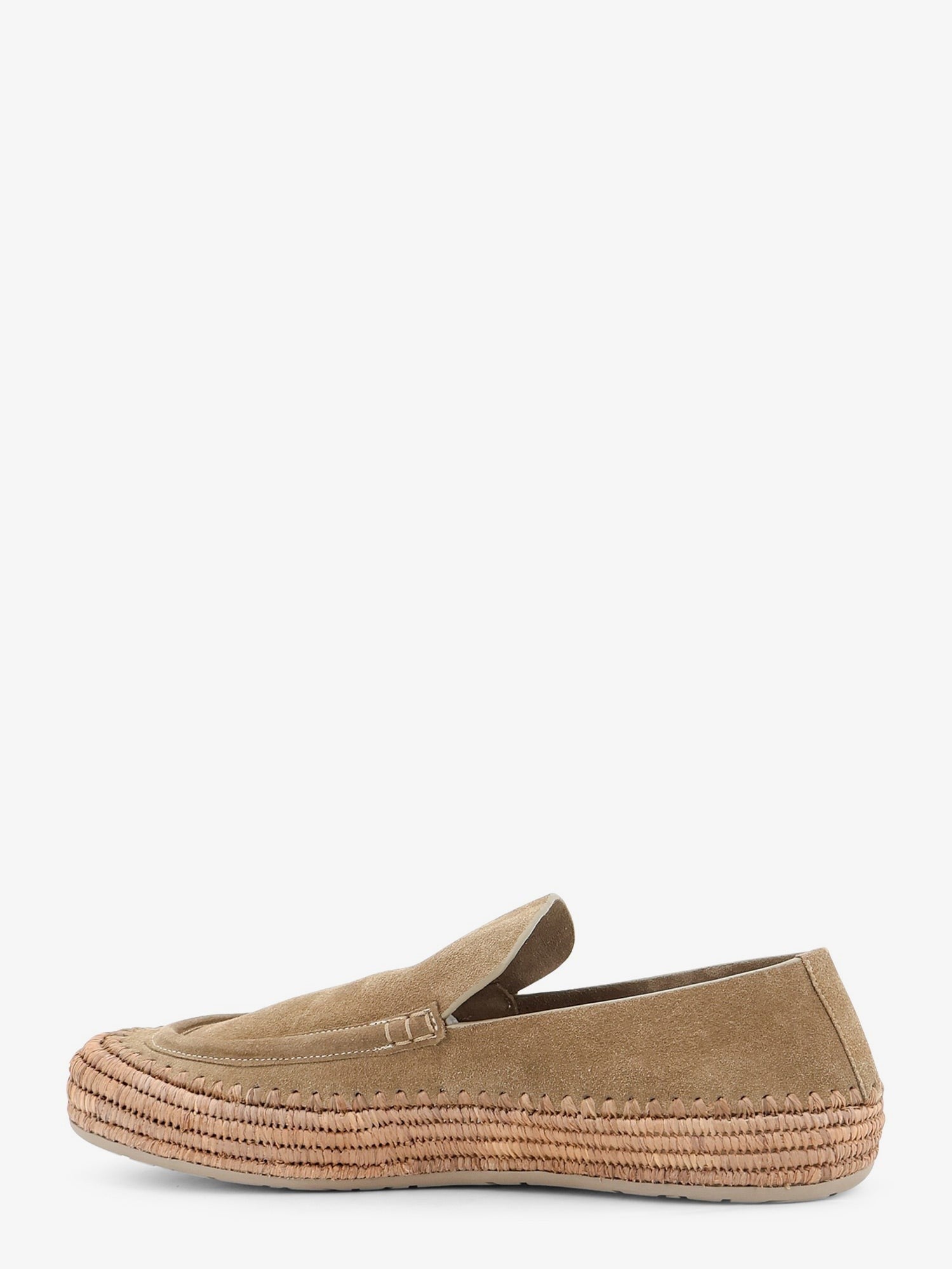 LOEWE - Rio suede and raffia loafers