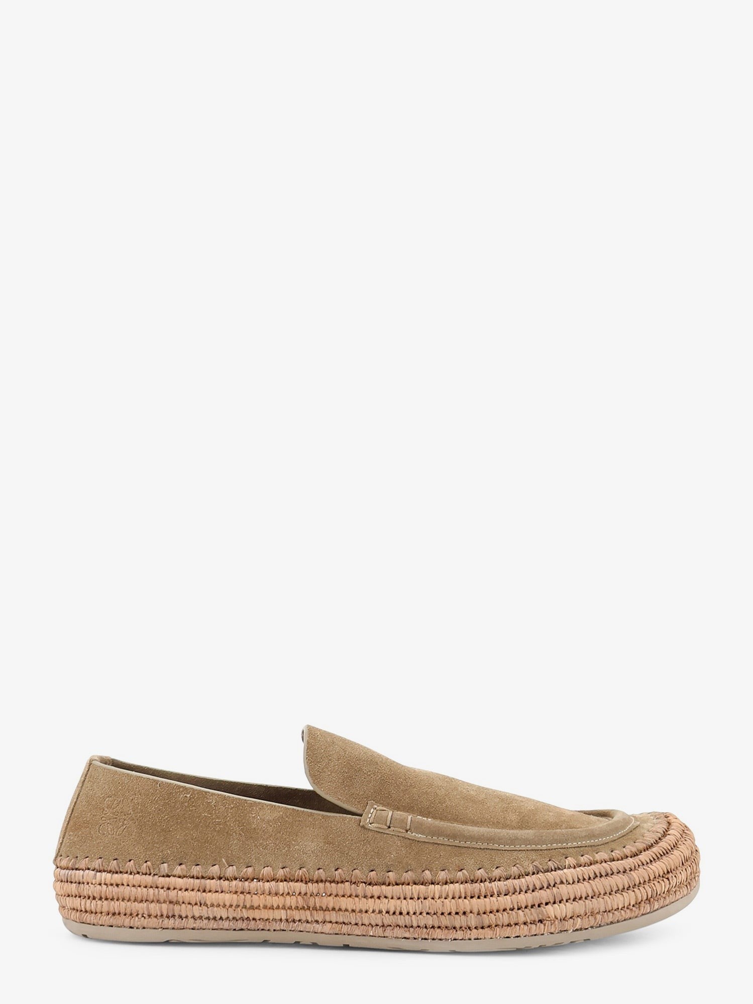 LOEWE - Rio suede and raffia loafers