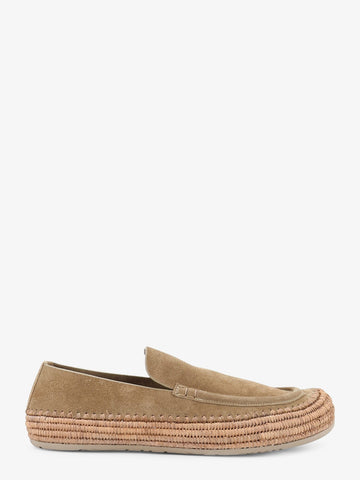 LOEWE - Rio suede and raffia loafers