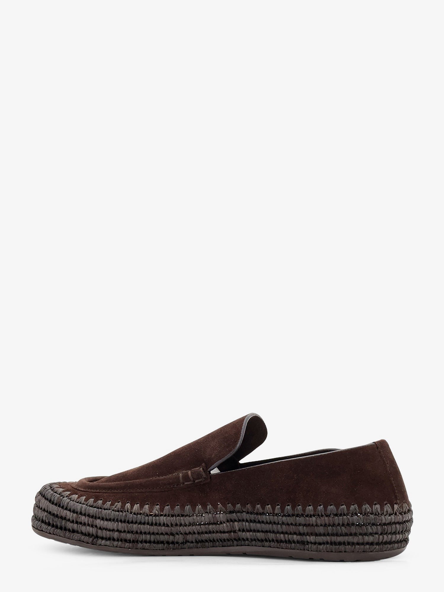 LOEWE - Rio suede and raffia loafers