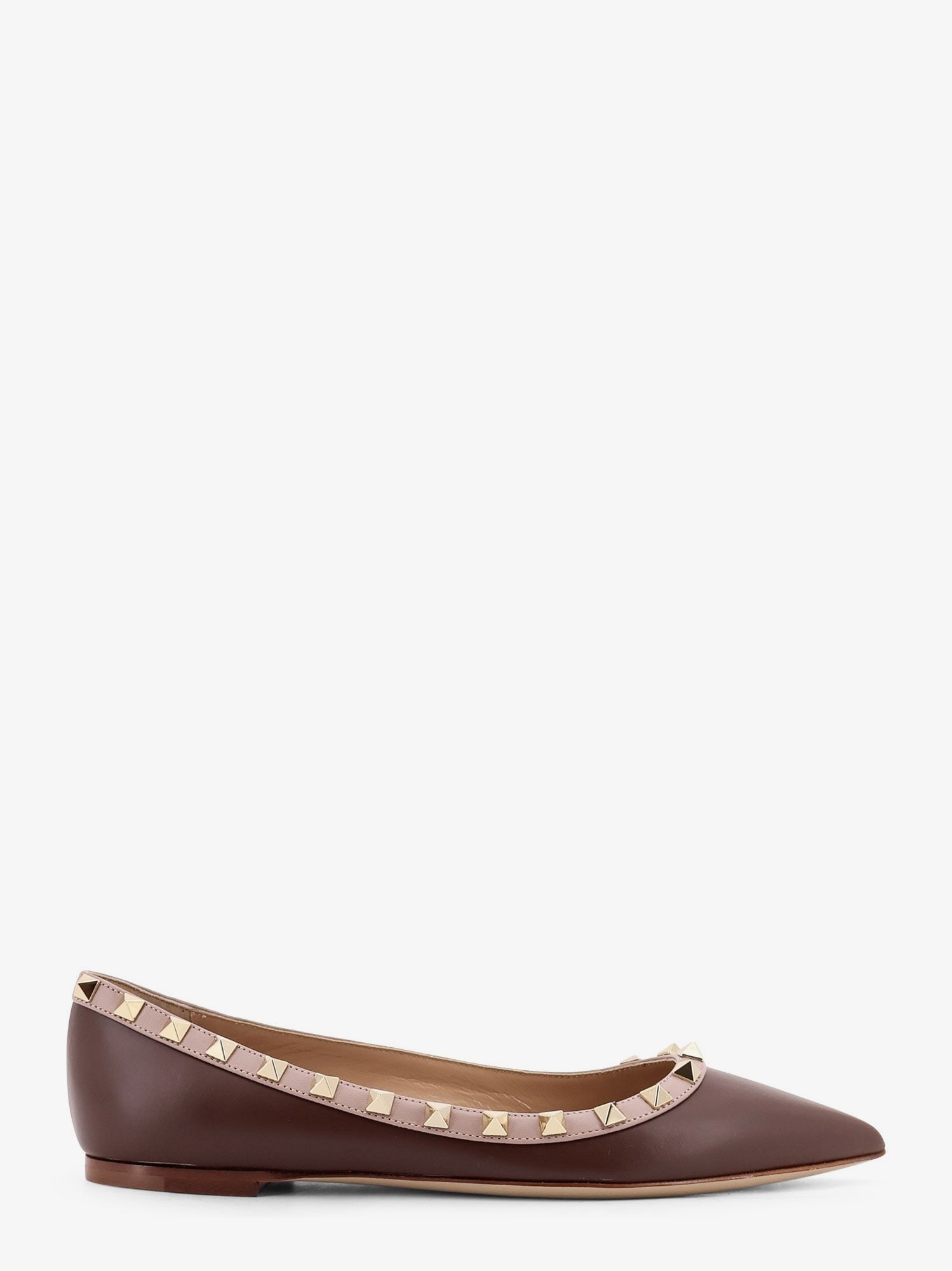 Rockstud leather ballerinas